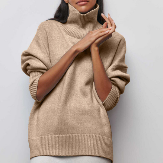 Amélie Cotton Oversized Roll Neck Sweater