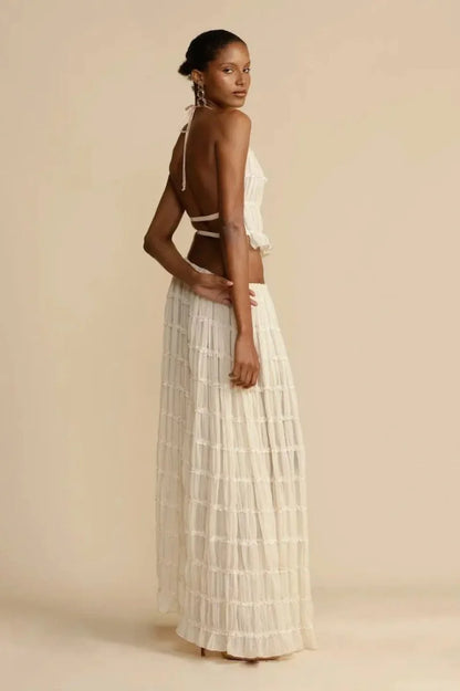 Rosalie Backless Pleated Set