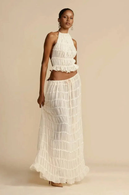 Rosalie Backless Pleated Set